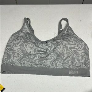 Kindly Yours Gray Patterned Sports Bra